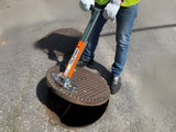 Italifters CL11 925 lb Lift Capacity Magnetic Manhole Cover Lifter & Anti-magnetic Sack - 142122