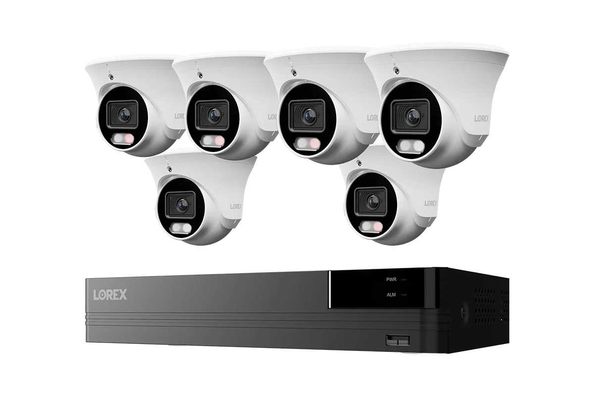 Lorex Connect U Series 4K 8-Channel Wired NVR System with U3 2K+ PoE Turret Cameras - 2TB (Cables not included)