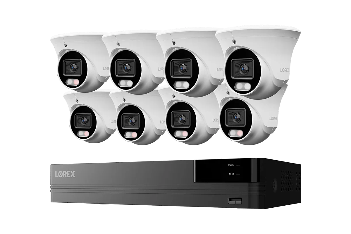 Lorex Connect U Series 4K 8-Channel Wired NVR System with U3 2K+ PoE Turret Cameras - 2TB (Cables not included)