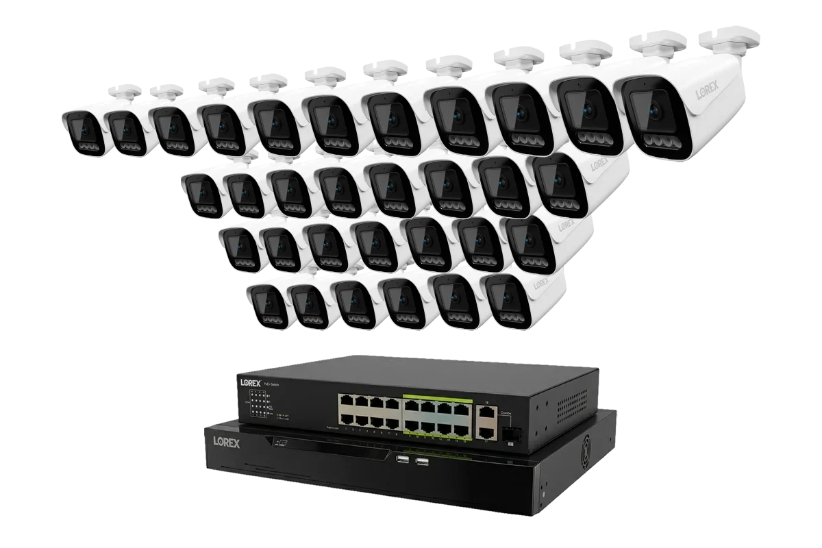 Lorex Connect X Series 4K 32-Channel Wired NVR System with X3 Bullet Security Cameras - 8TB (Cables not included)