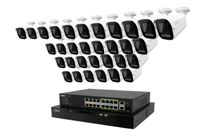 Lorex Connect X Series 4K 32-Channel Wired NVR System with X3 Bullet Security Cameras - 8TB (Cables not included)