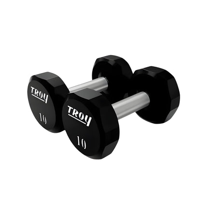 TROY Urethane Dumbbell Set with Racks - COMMPAC-TSDU100