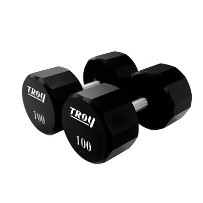 TROY 5-50 lb 12-Sided Urethane Dumbbell Set with Rack -  COMMPAC-TSDU50