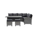 Deko Living Outdoor Wicker Patio Sectional Sofa & Ottoman Set with Table - COP30006