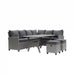 Deko Living Outdoor Wicker Patio Sectional Sofa & Ottoman Set with Table - COP30006