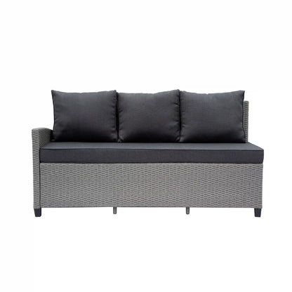 Deko Living Outdoor Wicker Patio Sectional Sofa & Ottoman Set with Table  - COP30006