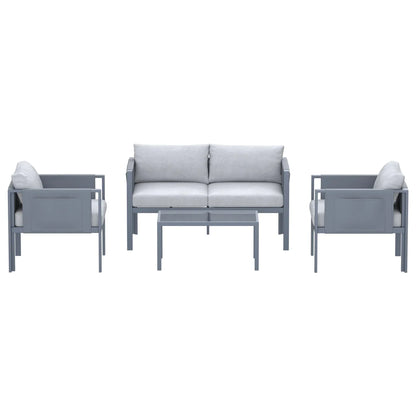 Deko Living 4 Piece Seating Outdoor Gray Sofa and Table Set  - COP30014