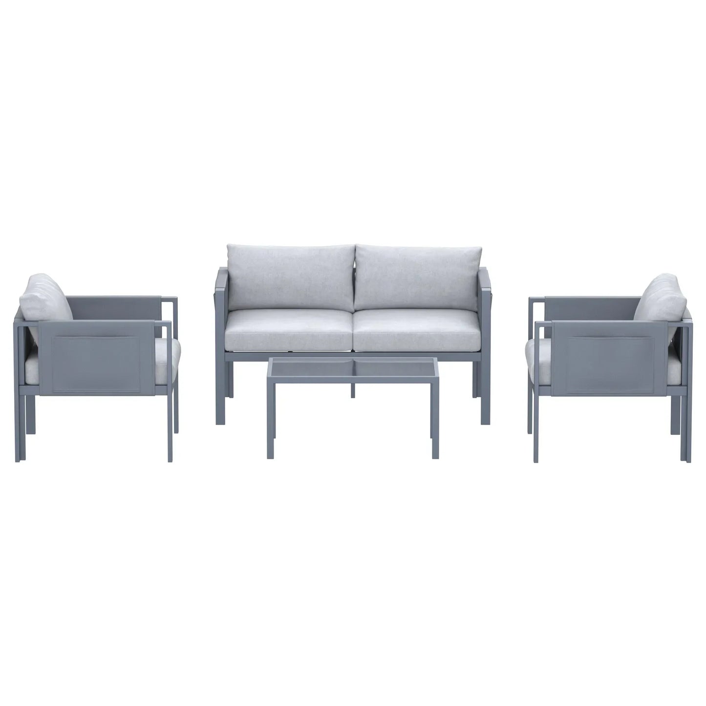 Deko Living 4 Piece Seating Outdoor Gray Sofa and Table Set  - COP30014