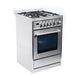 Cosmo 24" Single Oven Gas Range with 4 Burner Cooktop and 2.73 cu. ft. Heavy Duty Cast Iron Grates in Stainless Steel - COS-244AGC