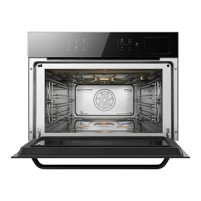 ROBAM 24-Inch Built-In Convection Wall Oven with Air Fry & Steam Cooking in Onyx Black Tempered Glass - CQ760