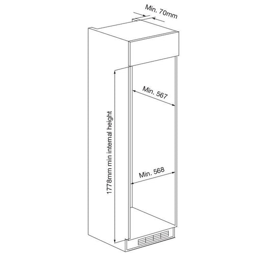 Kleenmaid CRZ25511 Integrated Top Mount Refrigerator with Bottom Mount Freezer