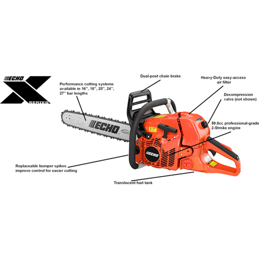Echo CS-620PW Pro Chain Saw, Wrap Handle, 59.0 CC - CS-620PW Powerhead Only