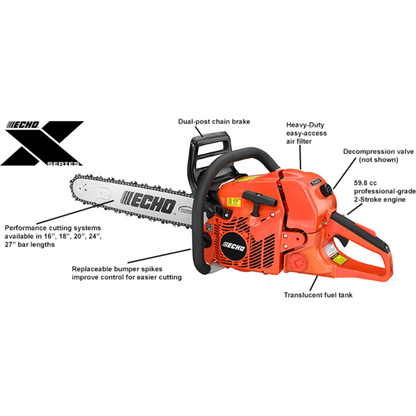 Echo CS-590 Timber Wolf Chain Saw - 59.0 CC, 4.02 HP - CS-590 Powerhead Only
