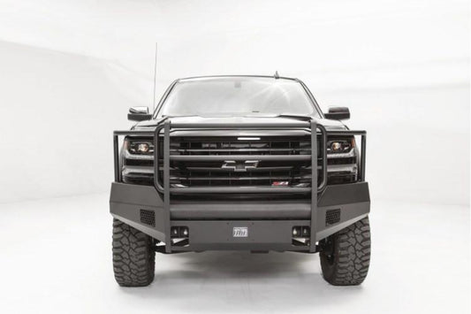 Fab Fours CS16-R3860-1 Chevy Silverado 1500 2016-2018 Black Steel Elite Front Bumper Full Guard with Tow Hooks