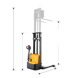 Apollolift Powered Forklift Full Electric Walkie Stacker 2640lbs Cap. Straddle Legs.98" lifting A-3038 - Backyard Provider