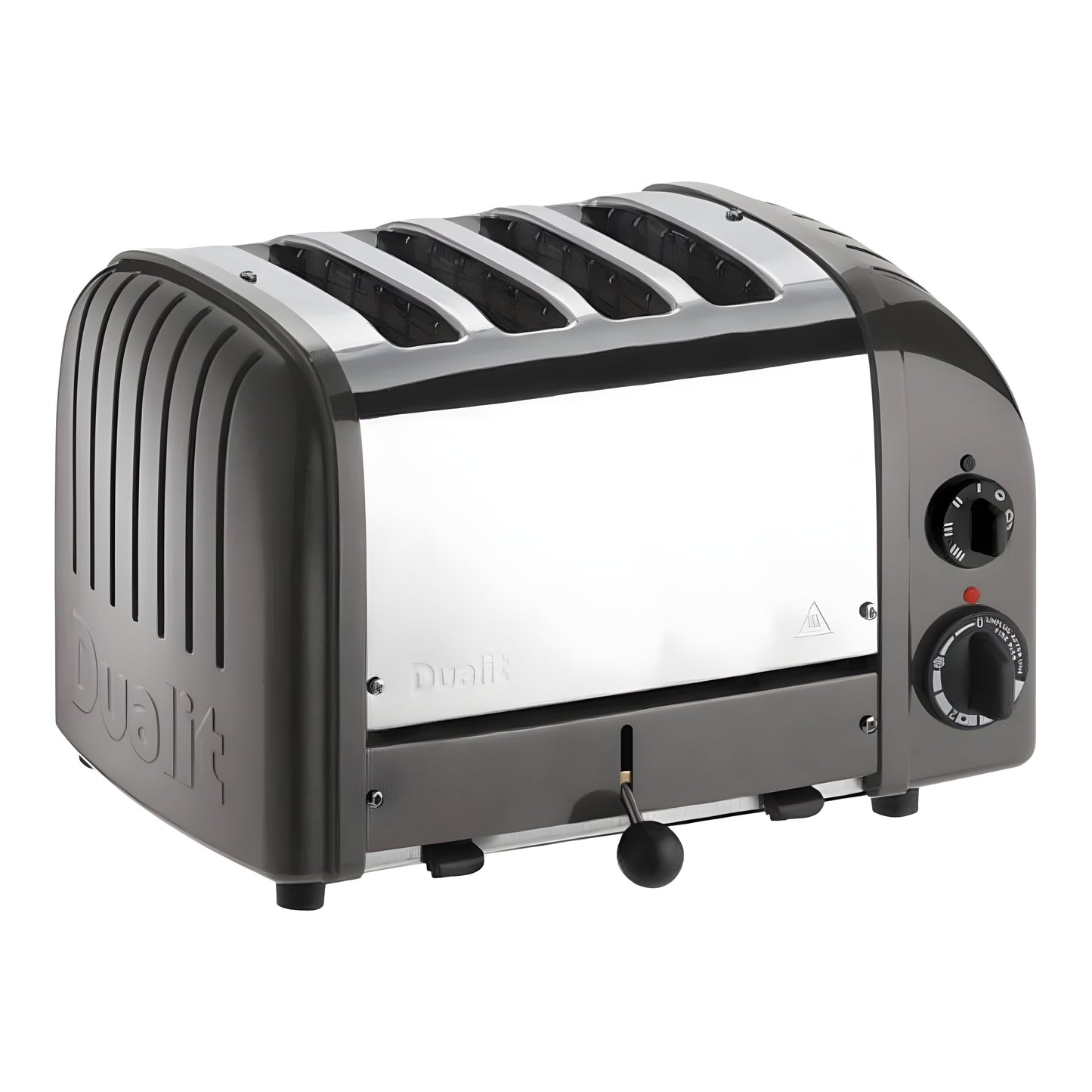 Cadco CTW-4M 4-Slice Standard Toaster with 1" Slots and Metallic Gray Cast Aluminum End Panels - 120V - CTW-4M