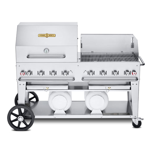 Crown Verity CV-CCB-60RWP 60" Club Series BBQ Grill with Roll Dome and Wind Guard Package - Liquid Propane - CV-CCB-60RWP