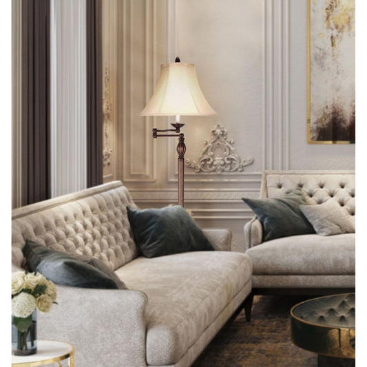 Cal Lighting 3-Way Swing Arm Floor Lamp in Antique Rust - BO-581SWFL