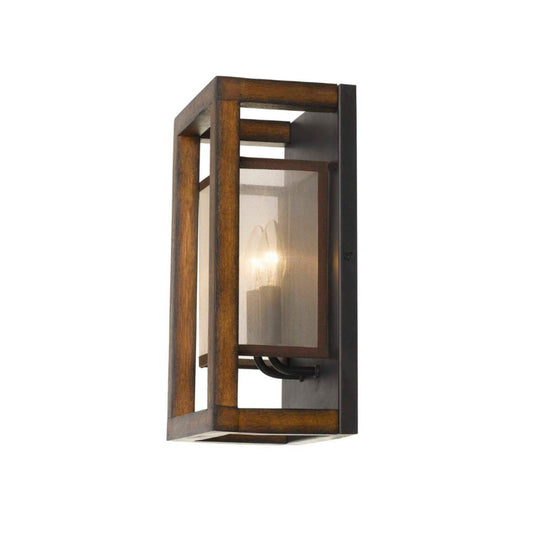 Cal Lighting 2-Light Rubber Wood Wall Sconce with Organza Shade - WL-3536-2