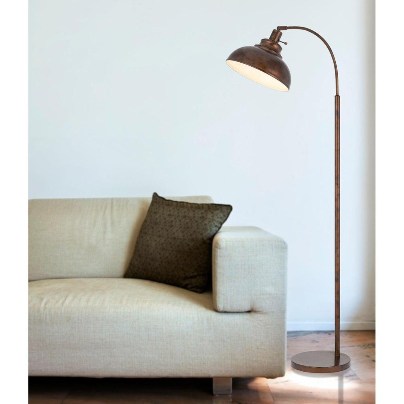 Cal Lighting Dijon Adjustable Metal Floor Lamp with Weight Base with Dark Bronze and Rust Color Options - BO-2964FL-DB