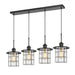 Cal Lighting 60W X 4 Silverton Metal/Glass Pendant Fixture FX-2668-4P