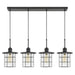 Cal Lighting 60W X 4 Silverton Metal/Glass Pendant Fixture FX-2668-4P