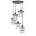 Cal Lighting 60W X 5 Silverton Metal/Glass Pendant Fixture FX-2668-5P