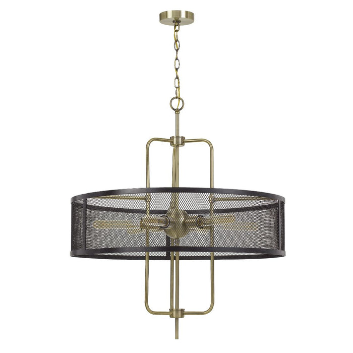 Cal Lighting 60W X 6 Leiden Metal Chandelier With Mesh Shade FX-3727-6