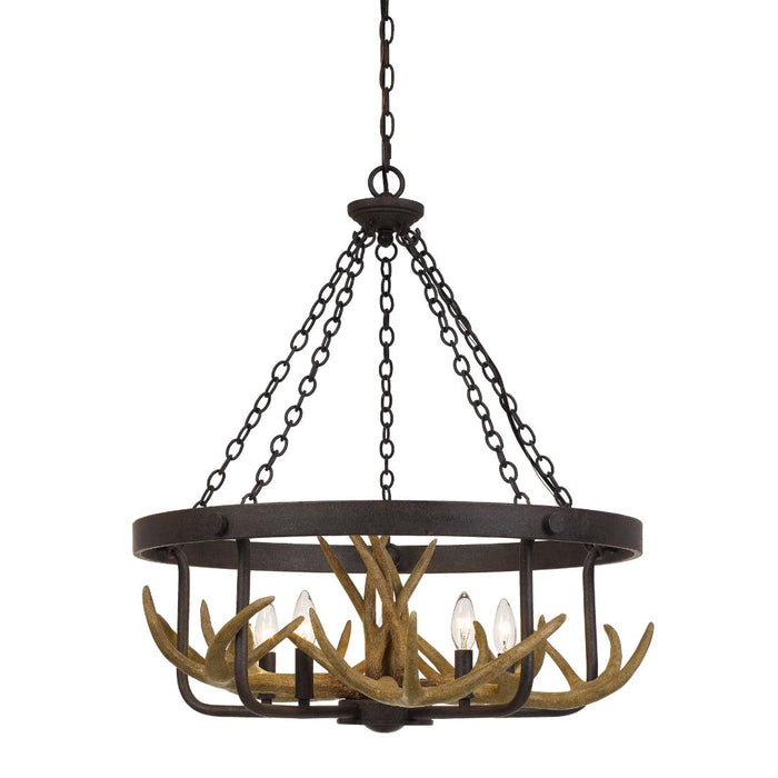 Cal Lighting Angelo 60W X 5 Metal Antler Chandelier FX-3703-5