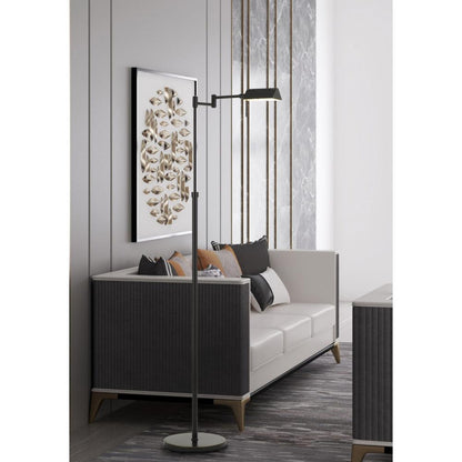 Cal Lighting Clemson Metal LED Pharmacy-Style Floor Lamp with Dimmer Switch in Dark Bronze - BO-2844FL-1-DB