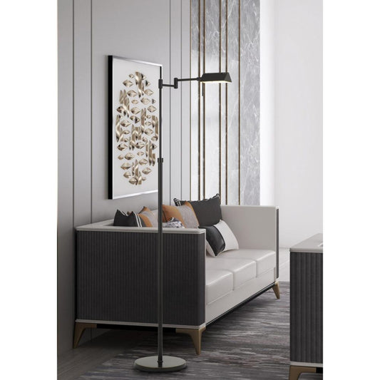 Cal Lighting Clemson Metal LED Pharmacy-Style Floor Lamp with Dimmer Switch in Dark Bronze - BO-2844FL-1-DB