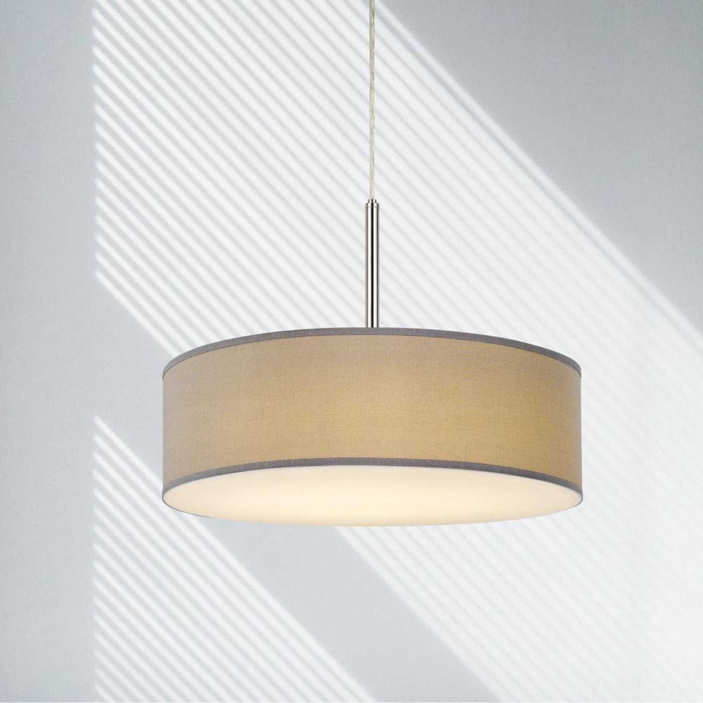 Cal Lighting LED Dimmable Pendant Light with Diffuser and Hardback Fabric Shade - FX-3731-GR