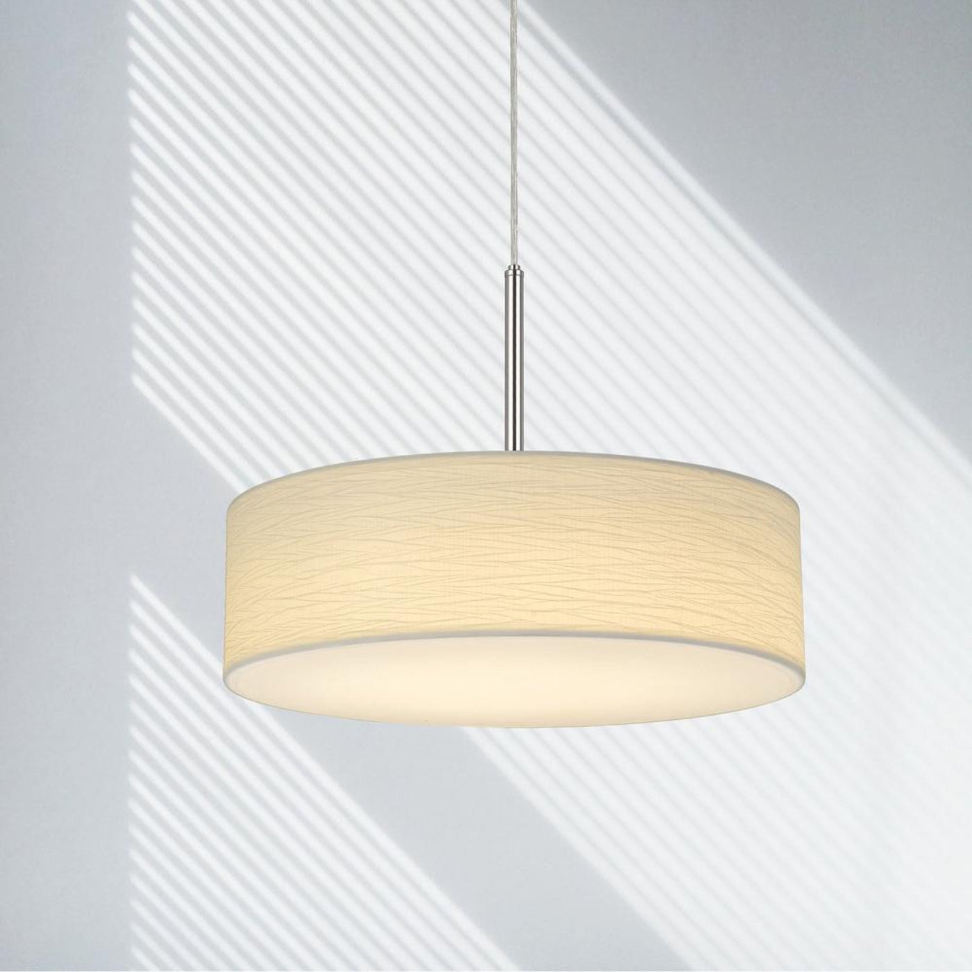 Cal Lighting LED Dimmable Pendant Light with Diffuser and Hardback Fabric Shade - FX-3731-GR