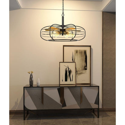 Cal Lighting Margo 6-Light Metal Chandelier with Fan Blade Accents in Dark Bronze - FX-3711-6