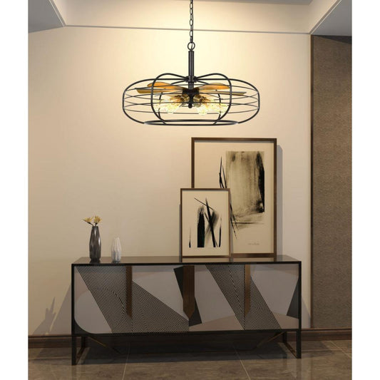 Cal Lighting Margo 6-Light Metal Chandelier with Fan Blade Accents in Dark Bronze - FX-3711-6