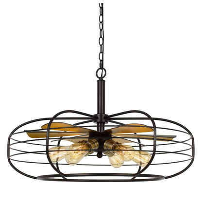 Cal Lighting Margo 6-Light Metal Chandelier with Fan Blade Accents in Dark Bronze - FX-3711-6