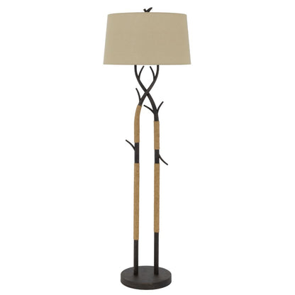 Cal Lighting Pecos Metal Tree Branch Floor Lamp with Wrapped Ropes in Black Iron - BO-3029FL
