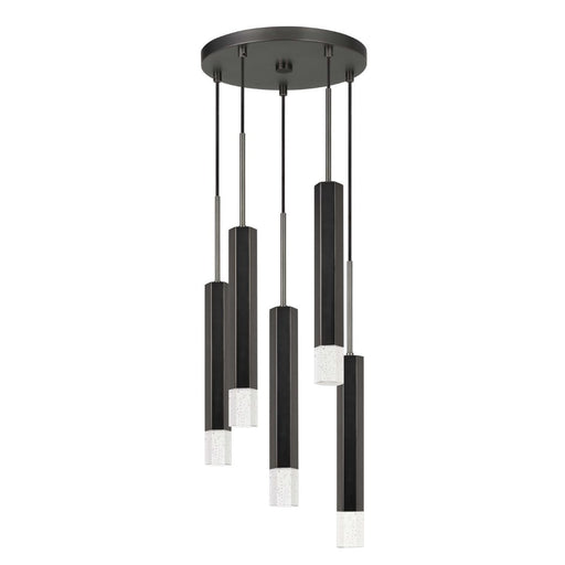 Cal Lighting Troy Integrated Led Dimmable Hexagon Aluminum Casted 5 Lights Pendant With Glass Diffuser