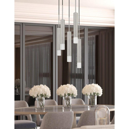 Cal Lighting Troy LED Dimmable 5-Light Pendant with Glass Diffuser - FX-3723-5P-BS