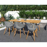 Midtown Concept Klarion Teak Table &  8 Nassau Armchair Grey - KLARION_8CANNESGRLOT