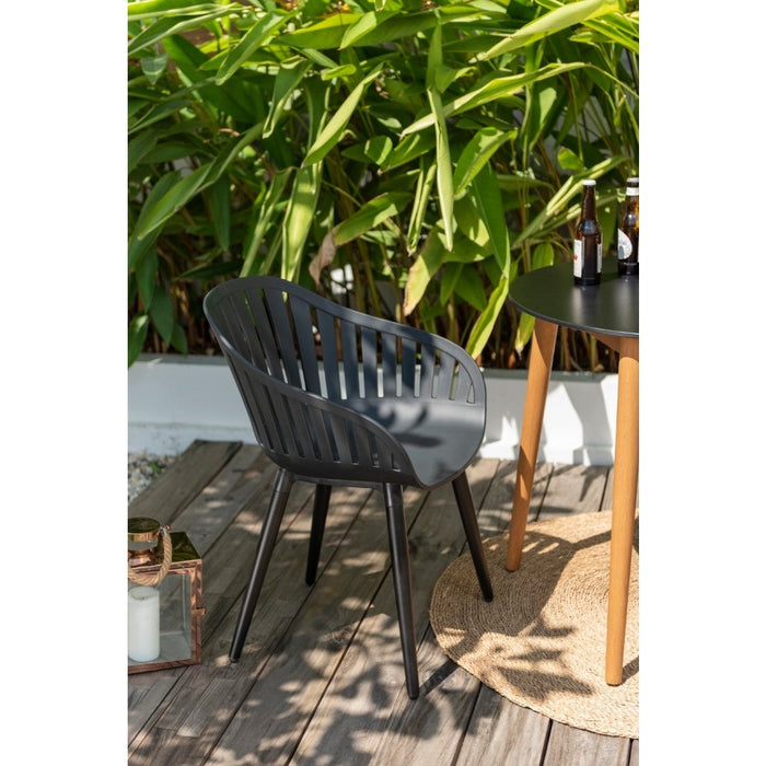 Midtown Concept Cannes Grey Monocrome Outdoor Dining Chair - 4PC - SC_CANNES_MONO-GREY