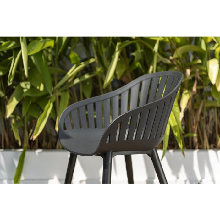 Midtown Concept Cannes Grey Monocrome Outdoor Dining Chair - 4PC - SC_CANNES_MONO-GREY