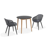 Midtown Concept Cannes Black Monocrome Outdoor Dining Chair - 4PC - SC_CANNES_MONO-GREY