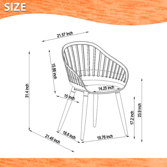 Midtown Concept Dian Oval Teak Table & 8 Nassau White Armchairs - DIANOV_8CANN_WH_LOT