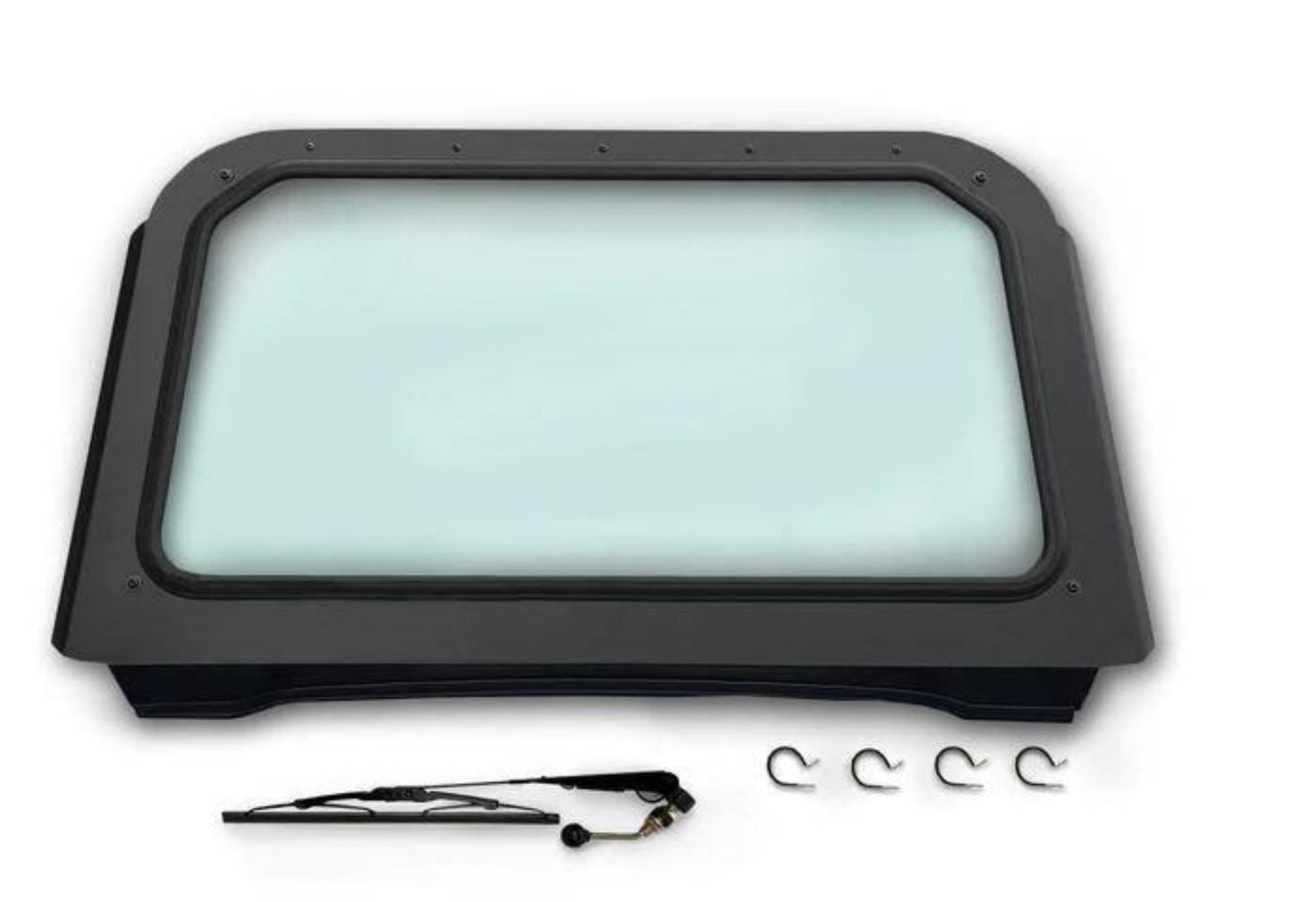 UTVZILLA Polaris RZR 570, 800, XP 900 Full Glass Windshield with Wiper (2008+) - ZL-RZ800-WS-GLS-BLK-Y