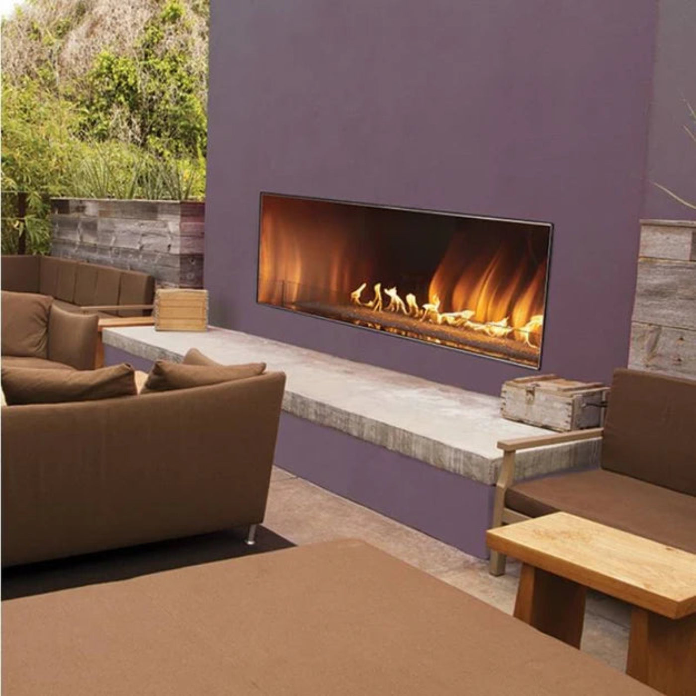 Empire Carol Rose 60" Vent Free Outdoor Stainless Steel Linear Fireplace - OLL60FP12SN