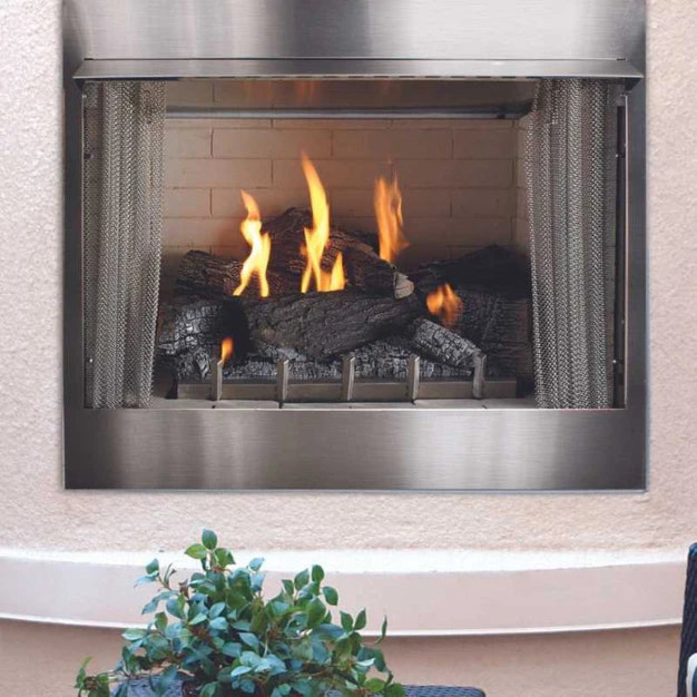 Empire Carol Rose 36" Vent Free Premium Outdoor Stainless Steel Fireplace - OP36FP32MN