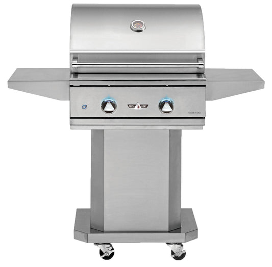 Delta Heat 26 Inch Natural Gas Grill on Cart with Interior Lights - DHPB26-C + DHBQ26G-DN