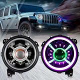 Auxbeam 9" RGB Headlights Replacement for Jeep Wrangler JL/JLU & Gladiator JT - QP007346