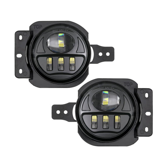 Auxbeam 9'' Round 100W LED Headlights with DRL & 4 Inch 30W LED Fog Lights with Adapter Ring for Jeep Wrangler JL 2018-2019 - GP00007533
